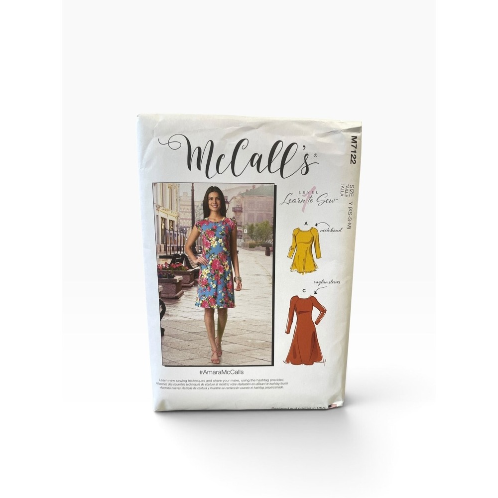 McCall's M7122 Misses' Tunic Dresses Leggings Y (XS-S-M) Learn to Sew Uncut